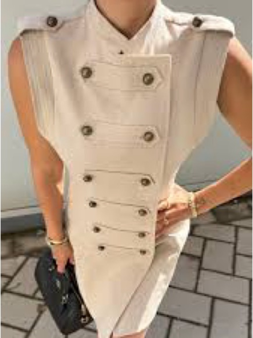 ZARA LINEN MINI DRESS WITH BUTTON FASTENING - Picture 7 of 16